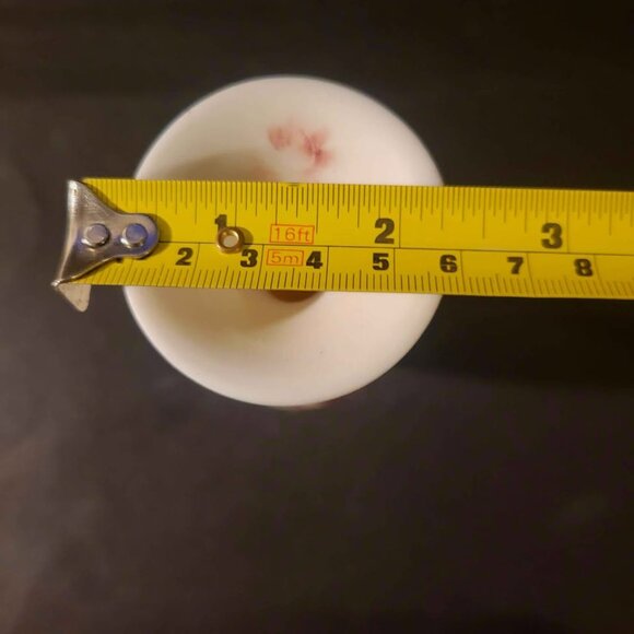 Fenton Custard Satin Glass Bud Vase Signed By Artist - Picture 7 of 7